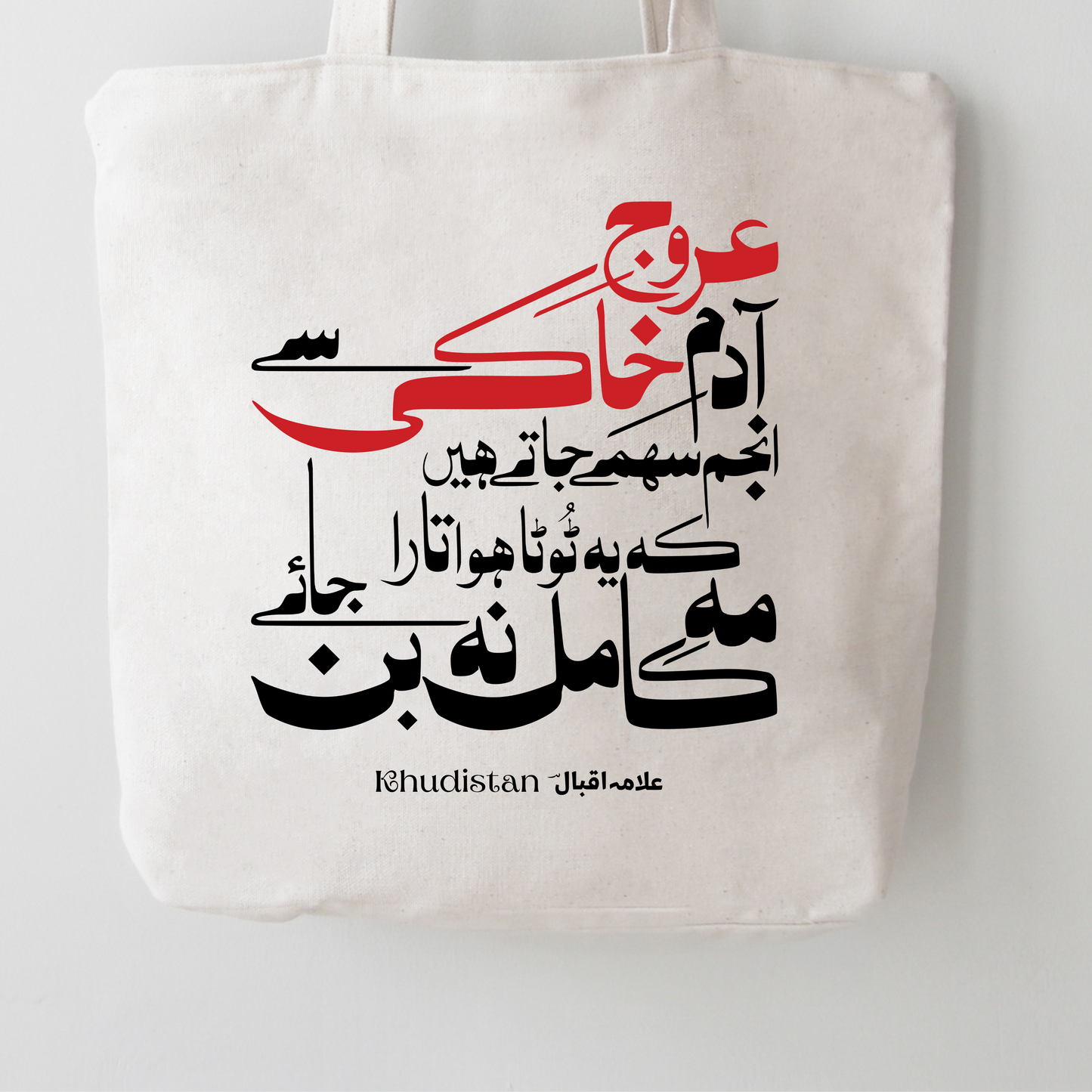Urooj-e-Adam-e-Khaki Se Anjum Sehme Jate Hain - Canvas Tote Bag